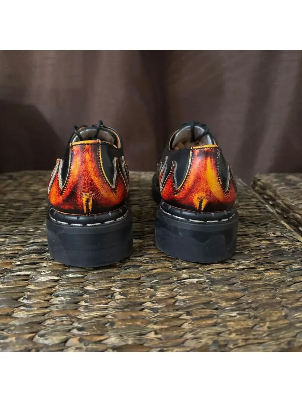 Vintage Tredair Flame Leather Shoes England Punk Grunge SZ 5